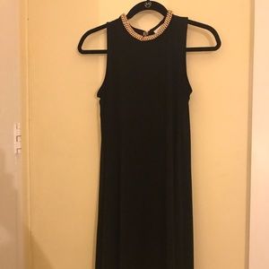 Calvin Klein black dress with necklace feature